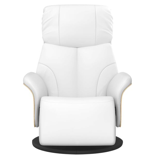 vidaXL Sill&oacute;n reclinable con reposapi&eacute;s cuero sint&eacute;tico blanco