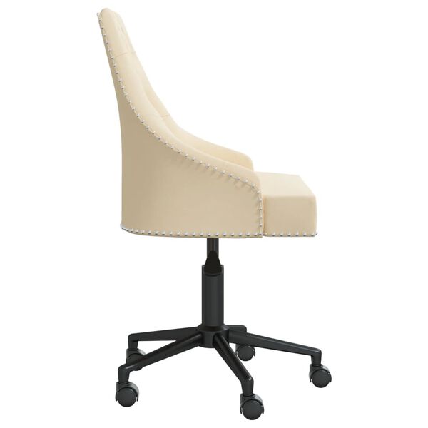 vidaXL Silla de oficina giratoria de terciopelo crema