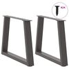 vidaXL Patas para mesa de centro en forma de V (2 unidades), antracita, 60 x (42-43,3) cm, acero