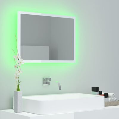 vidaXL Espejo de baño acrílico blanco brillo 60x8,5x37 cm