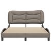 vidaXL Estructura de cama con LED sin colch&oacute;n Hvar tela gris taupe 140x190 cm