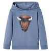 Sudadera infantil con capucha azul melange 128