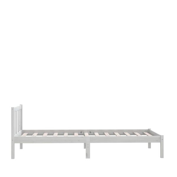 vidaXL Estructura de cama sin colch&oacute;n madera maciza blanco 100x200 cm