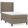 vidaXL Cama box spring con colch&oacute;n tela gris taupe 90x200 cm