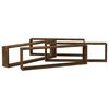 vidaXL Estante c&uacute;bico de pared 4 uds madera roble ahumado 100x15x30cm