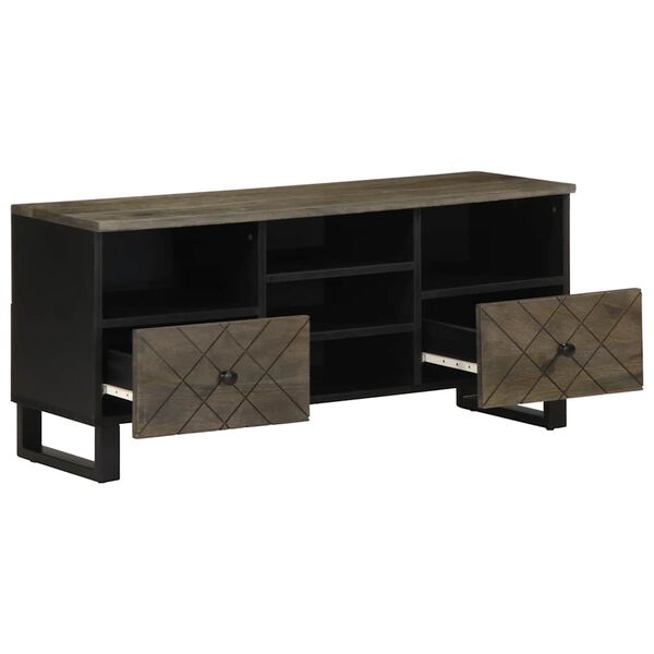 vidaXL Mueble de TV madera maciza de mango negro 100x33x46 cm
