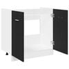 vidaXL Mueble Bajo para Fregadero Roble Negro 80x46x81,5 cm Madera Ingenierizada