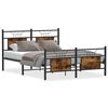 vidaXL Estructura de cama sin colch&oacute;n madera roble ahumado 140x200 cm