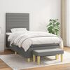 vidaXL Cama box spring con colch&oacute;n tela gris oscuro 100x200 cm