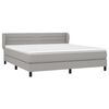 vidaXL Cama box spring con colch&oacute;n tela gris claro 160x200 cm