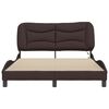 vidaXL Estructura de cama con LED sin colch&oacute;n Hvar marr&oacute;n oscuro 140x190 cm