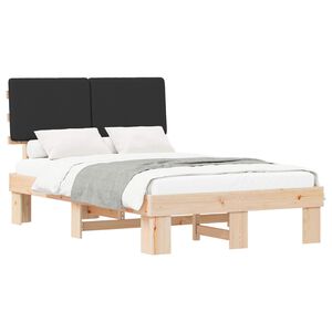 vidaXL Estructura de Cama con Cabecera Tapizada Negro 120 x 200 cm