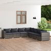 vidaXL Set de muebles de jardín 7 pzas y cojines ratán sintético gris