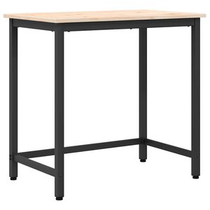 vidaXL Mesa Natural 80 x 50 x 77 cm Madera Ingenierizada y Acero