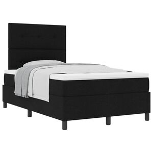 vidaXL Cama tipo Box Spring con colch&oacute;n Negro 120 x 190 cm tela