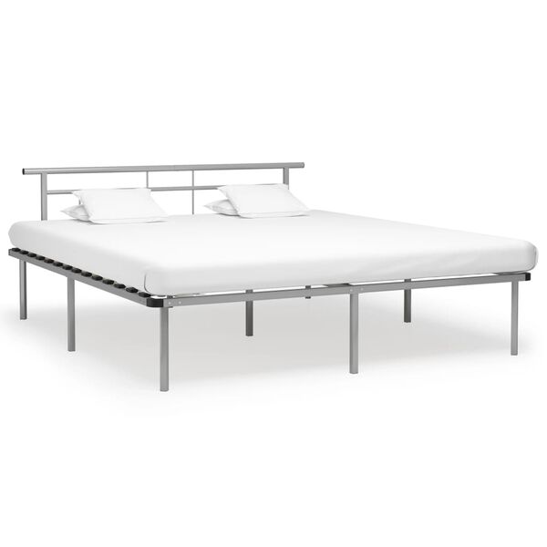 vidaXL Estructura de cama sin colchón metal gris 200x200 cm