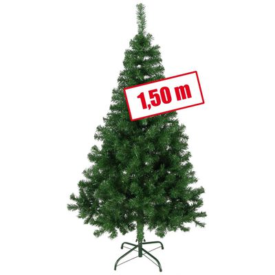 HI Árbol de Navidad con soporte de metal verde 150 cm