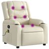 vidaXL Sill&oacute;n reclinable de masaje cuero sint&eacute;tico crema