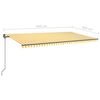 vidaXL Toldo retr&aacute;ctil autom&aacute;tico con postes amarillo y blanco 6x3 m