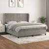 vidaXL Cama box spring con colch&oacute;n terciopelo gris claro 180x200 cm