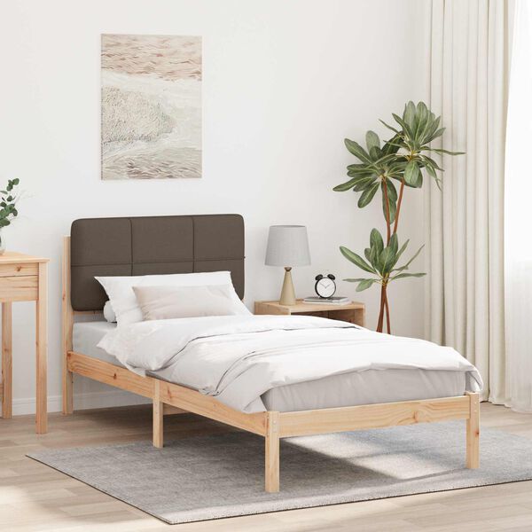 vidaXL Estructura de Cama con Cabecera Tapizada Taupé 80 x 200 cm