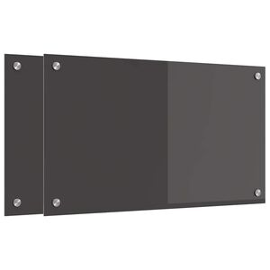 vidaXL Salpicadero de cocina 2 uds. Gris oscuro 70 x 40 cm