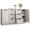 vidaXL Aparadores 2 uds madera contrachapada gris hormig&oacute;n 60x30x70 cm