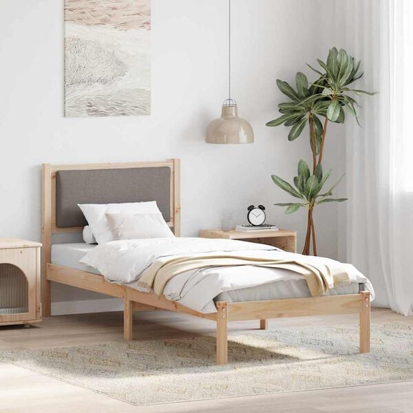 vidaXL Estructura de cama Taup&eacute; 80 x 200 cm Madera de pino macizo