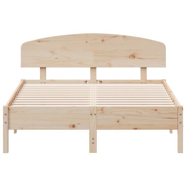 vidaXL Estructura de cama sin colch&oacute;n madera maciza de pino 135x190 cm