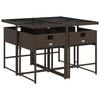 vidaXL Set comedor de jard&iacute;n 5 piezas y cojines rat&aacute;n sint&eacute;tico marr&oacute;n