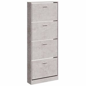 vidaXL Zapatero madera contrachapada gris hormig&oacute;n 59x17x150 cm