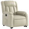 vidaXL Sill&oacute;n reclinable elevable el&eacute;ctrico de cuero sint&eacute;tico crema