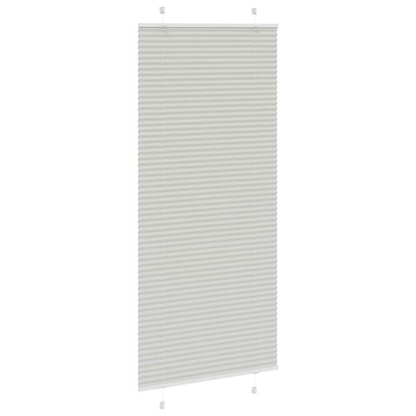 vidaXL Estor Plisado gris claro 95x200 cm Tela Ancho 94,4 cm Poli&eacute;ster