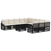 vidaXL Conjunto de sof&aacute;s de jard&iacute;n 12 uds. Negro y Blanco Crema