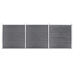 vidaXL Valla de jard&iacute;n de WPC gris 526x186 cm