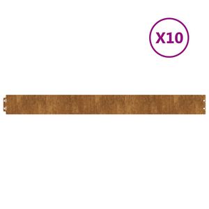 vidaXL Bordes de c&eacute;sped acero corten flexible 10 piezas 10x103 cm