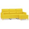 vidaXL Sof&aacute; de 3 plazas con taburete de tela amarillo claro 180 cm