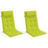 vidaXL Cojines de silla respaldo alto 2 uds tela Oxford verde brillo