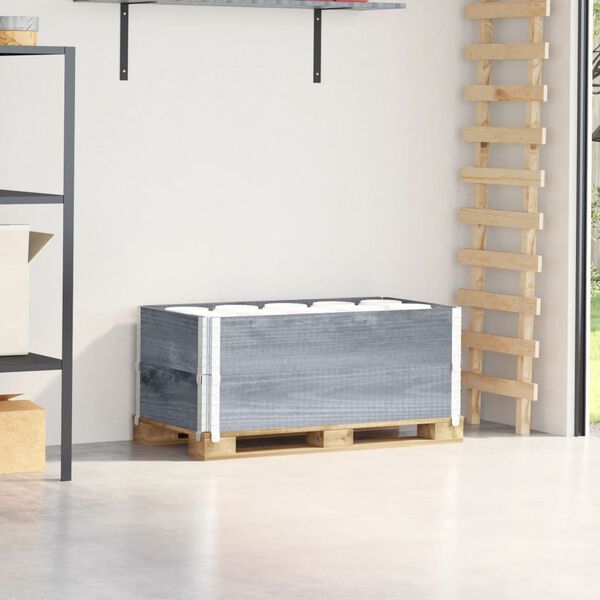 vidaXL Collares de palets 2 uds madera maciza de pino gris 100x50 cm