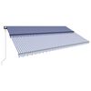 vidaXL Toldo autom&aacute;tico retr&aacute;ctil azul y blanco 600x300 cm