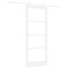 vidaXL Puerta Corredera 83 x 202 cm Madera de pino maciza y vidrio
