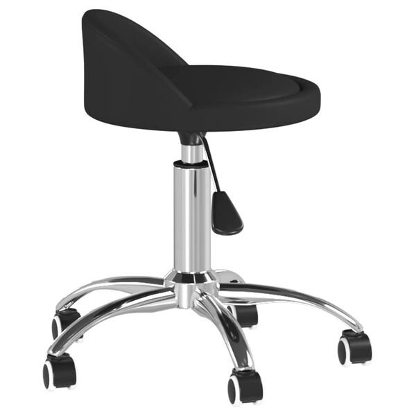 vidaXL Silla de comedor giratoria cuero sint&eacute;tico negro