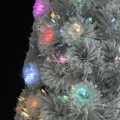 vidaXL Árbol de Navidad artificial con luces fibra óptica blanco 120cm