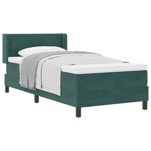 vidaXL Cama tipo Box Spring Verde oscuro 200 x 90 cm Poli&eacute;ster