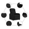 vidaXL Sill&oacute;n reclinable el&eacute;ctrico de tela negro