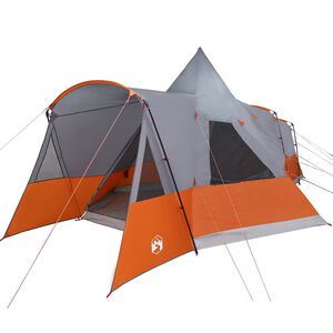 vidaXL Tienda de campa&ntilde;a Teepee para 8 personas Gris y naranja