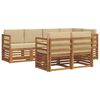 vidaXL Conjunto de Sof&aacute; Seccional con coj&iacute;n 7 pcs Natural y Beige