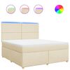 vidaXL Cama box spring con colch&oacute;n tela color crema 180x200 cm