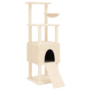 vidaXL Rascador para gatos con postes de sisal crema 153 cm