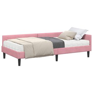 vidaXL Estructura de Cama Esquina con Colch&oacute;n 2 pcs Gris Terciopelo